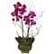 21" Orchid & Succulent Floral Arrangement in Ceramic Pot
